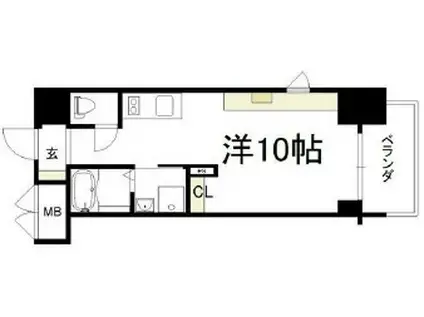 エイペックスみなとセントラルアベニュー(ワンルーム/9階)の間取り写真