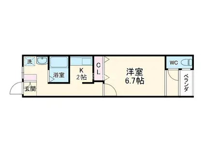 稲田大発マンション(1K/2階)の間取り写真