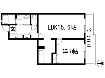 アルビス寺本15号棟(1LDK/5階)の間取り写真
