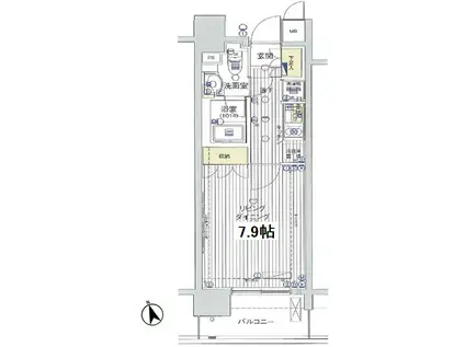 DIPS日暮里(1K/4階)の間取り写真
