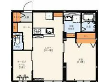 グランベルク(1SLDK/1階)の間取り写真