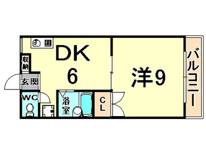フォレストハイツ(1DK/2階)の間取り写真