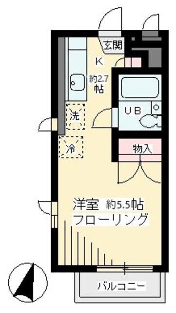 メゾンヴェール(1K/1階)の間取り写真
