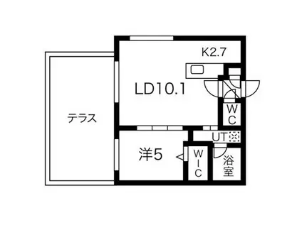 ポプラ館北大前(1LDK/1階)の間取り写真