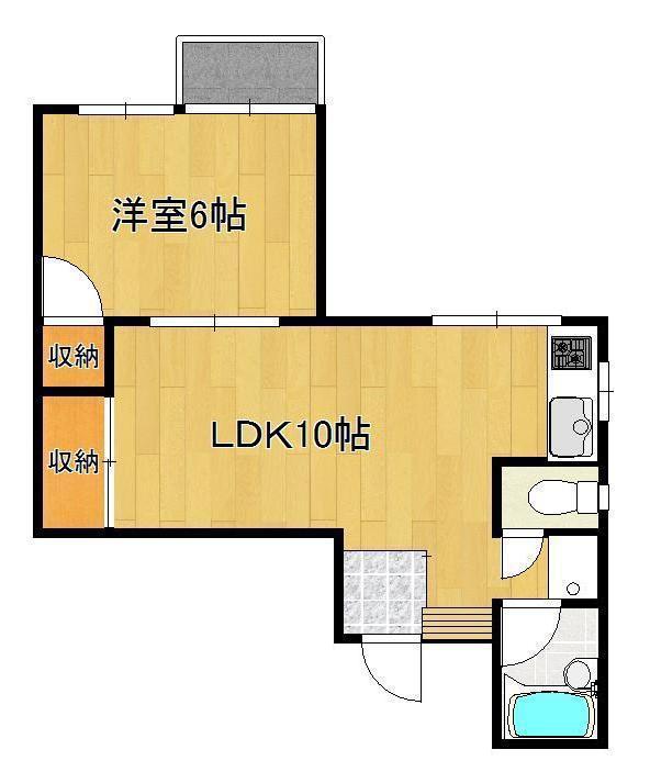 プレアール小芝(1LDK/3階)の間取り写真