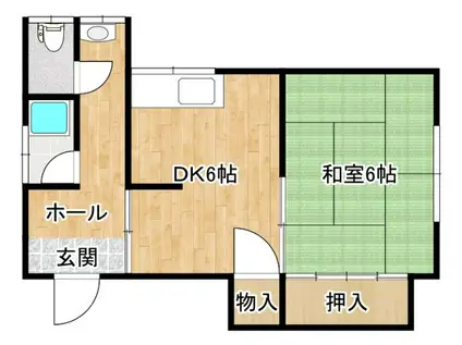 浜田マンション(1DK/2階)の間取り写真