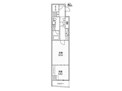 WEAVE BASE -ITABASHI HONCHO(2K/9階)の間取り写真