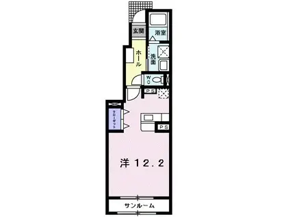 サン・ビレッジ・西方 I(ワンルーム/1階)の間取り写真