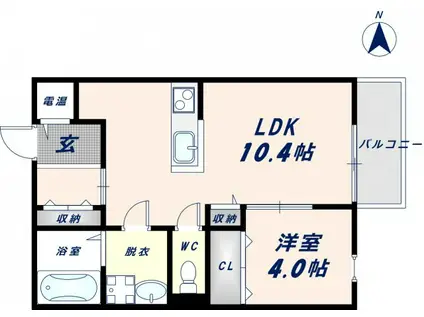 ベイサージュN A(1LDK/1階)の間取り写真