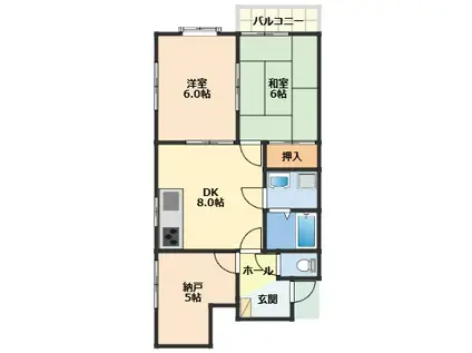 ハイツアマリージョ(2SDK/2階)の間取り写真