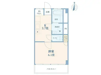 目黒第一コーポ(1K/4階)の間取り写真