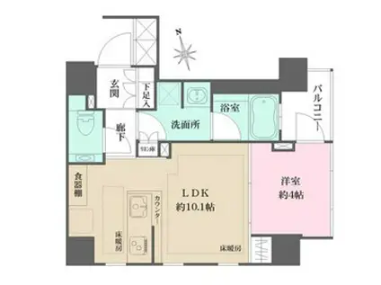 ザ・パークハウス アーバンス高輪(1LDK/8階)の間取り写真