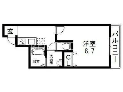 フジパレス新深江VII番館(1K/2階)の間取り写真