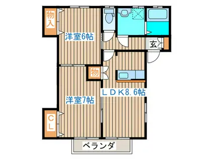 BUSENA391(2LDK/1階)の間取り写真