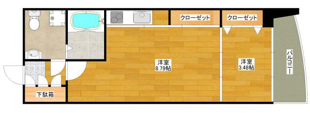 URBAN FLATS江坂(1LDK/4階)の間取り写真