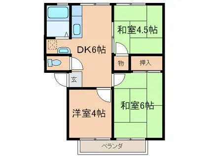 エスポワール湘南(3DK/2階)の間取り写真