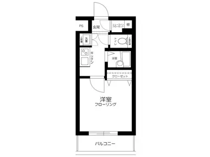 スカイコートヴィーダ五反田ウエスト(1K/4階)の間取り写真