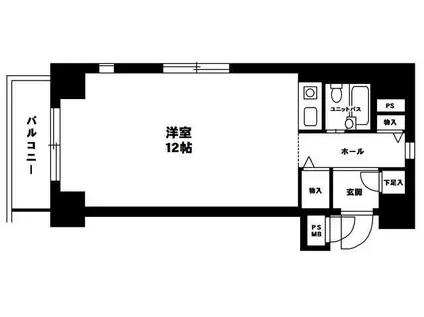 グランビルド堺東(ワンルーム/2階)の間取り写真