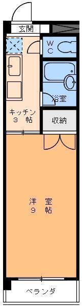 フラワーコーポ此ノ花(1K/1階)の間取り写真