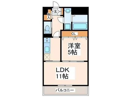 CHARITE VI(1LDK/9階)の間取り写真