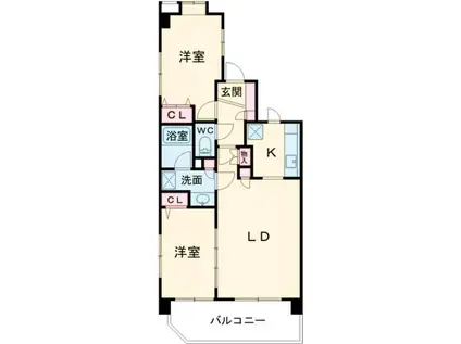日神パレステージあきる野南(2LDK/6階)の間取り写真