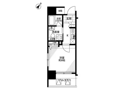 プレール・ドゥーク渋谷初台(1K/5階)の間取り写真