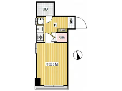 FORウエスト段原(ワンルーム/4階)の間取り写真