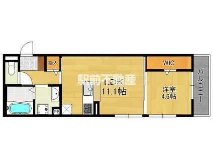 CONFORT HANA(1LDK/2階)の間取り写真