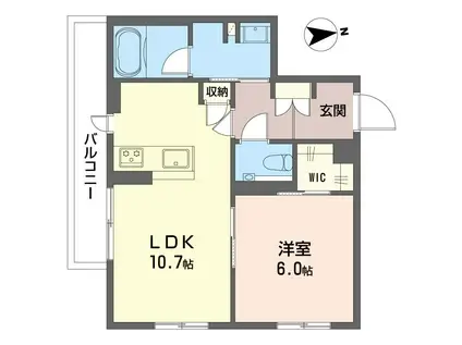 ヒルクレスト富士塚(1LDK/1階)の間取り写真