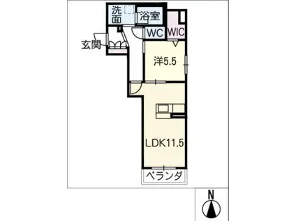 セードゥル(1LDK/3階)の間取り写真