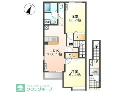 リリー・オブ・ザ・バレー(2LDK/2階)の間取り写真