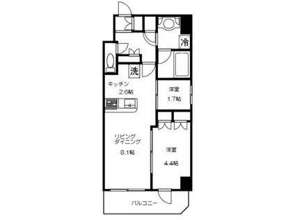 ESTACION赤坂 エスタシオン赤坂(2LDK/5階)の間取り写真