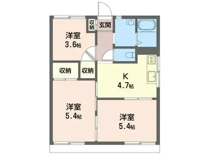 サンバレー小雀(3K/1階)の間取り写真