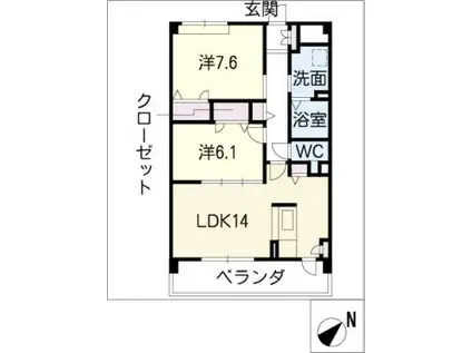 MAISON DE RIVIERE(2LDK/2階)の間取り写真