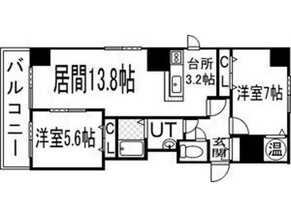 BREEZE N36(2LDK/6階)の間取り写真