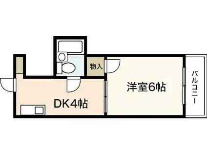 第3野地ビル(1DK/2階)の間取り写真