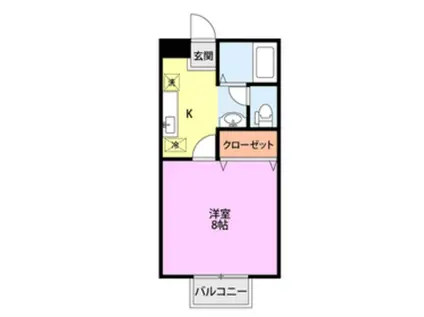 KEN´Sハウス(1K/2階)の間取り写真