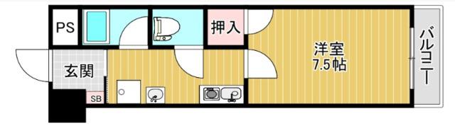 フォーレスト中百舌鳥(1K/3階)の間取り写真