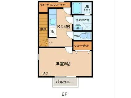 ポーラスター(1K/1階)の間取り写真