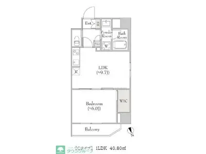 ルミークアン北上野(1LDK/12階)の間取り写真