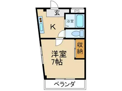片岡マンション(1K/2階)の間取り写真