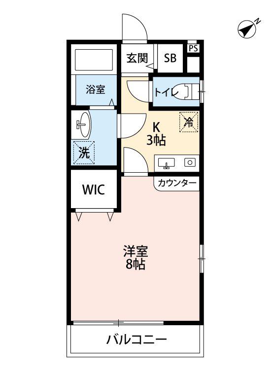 INFOGLIA AXIS(1K/1階)の間取り写真