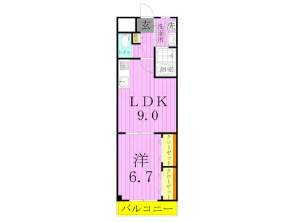 プラーサ シアン サージュ(1LDK/3階)の間取り写真