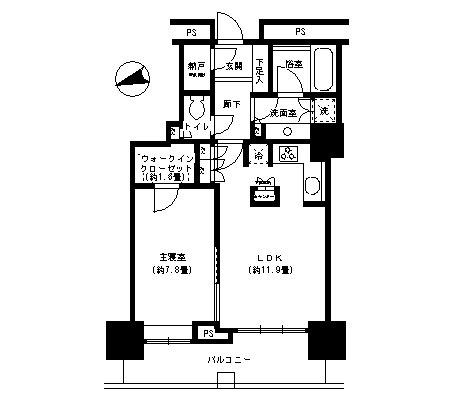 ザ・パークタワー東京サウス(1LDK/11階)の間取り写真