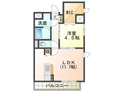 シンフォニー中町(1LDK/6階)の間取り写真