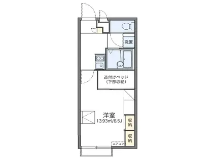 幸良II(1K/2階)の間取り写真
