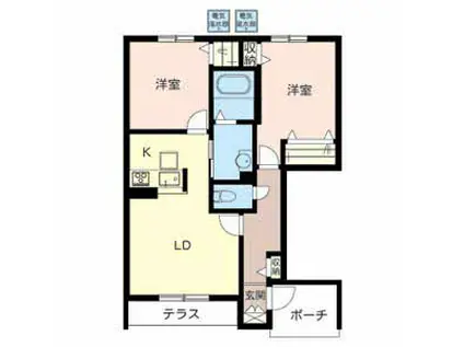 シャーメゾンノースブルーム(2LDK/1階)の間取り写真