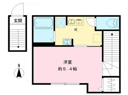 ラグナテラス石神井(1K/2階)の間取り写真