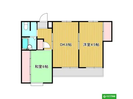 勢家ナカマビル(2DK/2階)の間取り写真