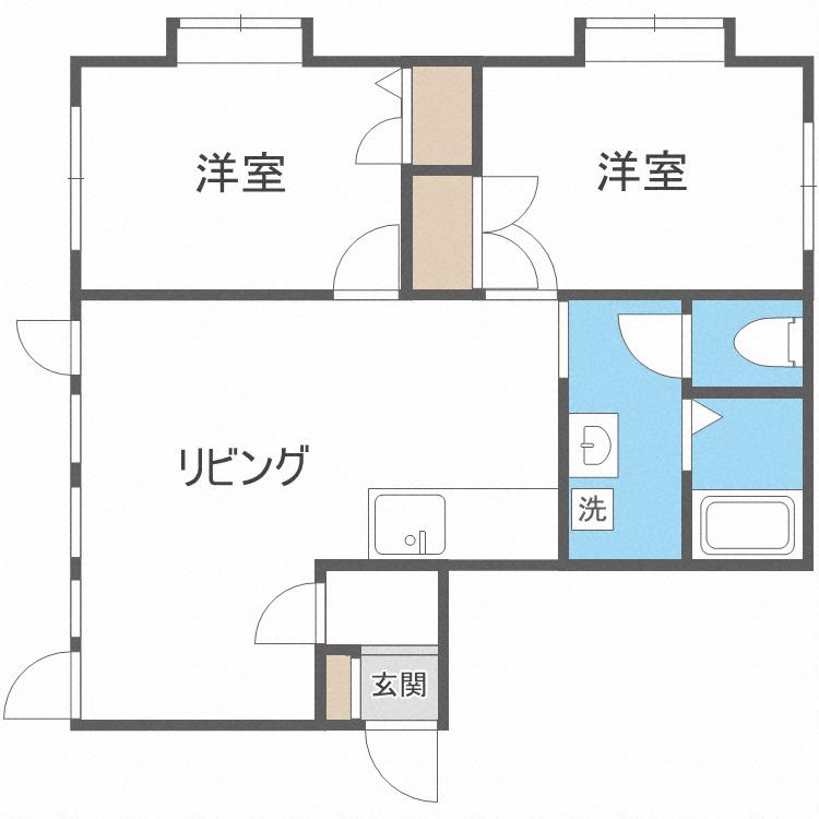 岩崎マンション西野2・3(2LDK/3階)の間取り写真